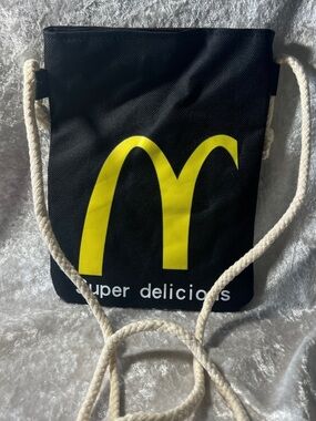 Black Crossbody Bag with Yellow Logo - Men Bags